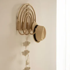 Iris Porte-manteau mural en rotin naturel