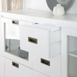 Kehra Buffet étroit laqué blanc