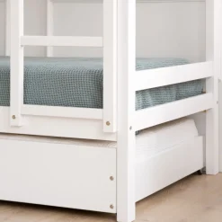 Kivu Lit avec lit gigogne laqué blanc pour matelas 90x190