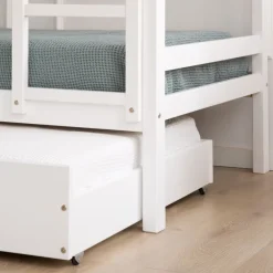 Kivu Lit avec lit gigogne laqué blanc pour matelas 90x190