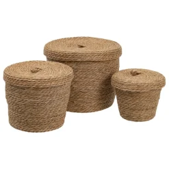 Kokas Ensemble de 3 boîtes en fibre naturelle