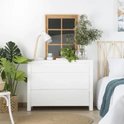 Liland Commode en bois laqué blanc