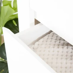 Liland Meuble d'entrée étroit en bois laqué blanc