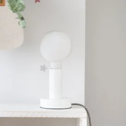 Lille Lampe table blanc-c&acirc;ble anthracite