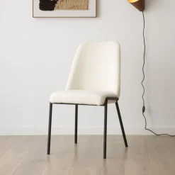 Liv Chaise bouclette blanc