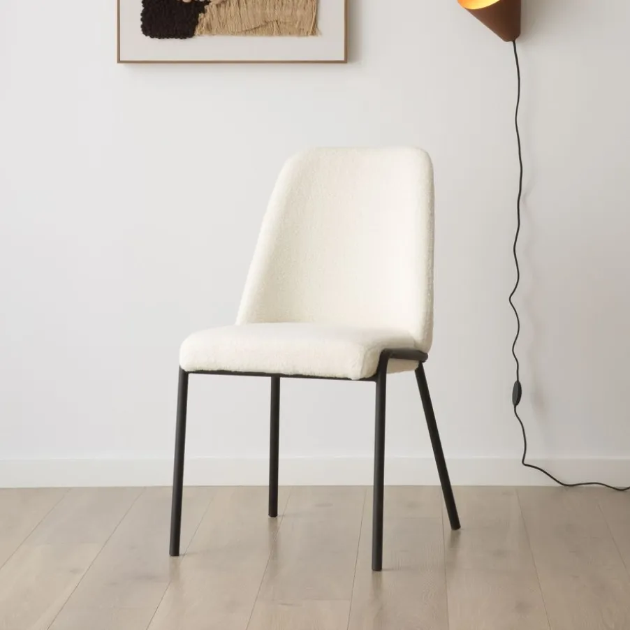Liv Chaise bouclette blanc