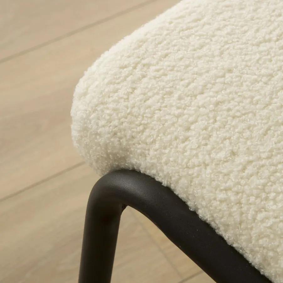 Liv Chaise bouclette blanc