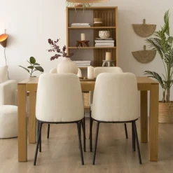 Liv Chaise bouclette blanc