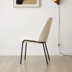 Liv Chaise bouclette blanc