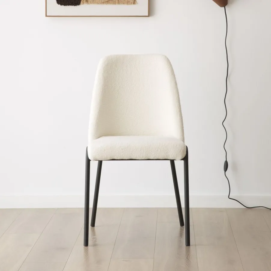 Liv Chaise bouclette blanc