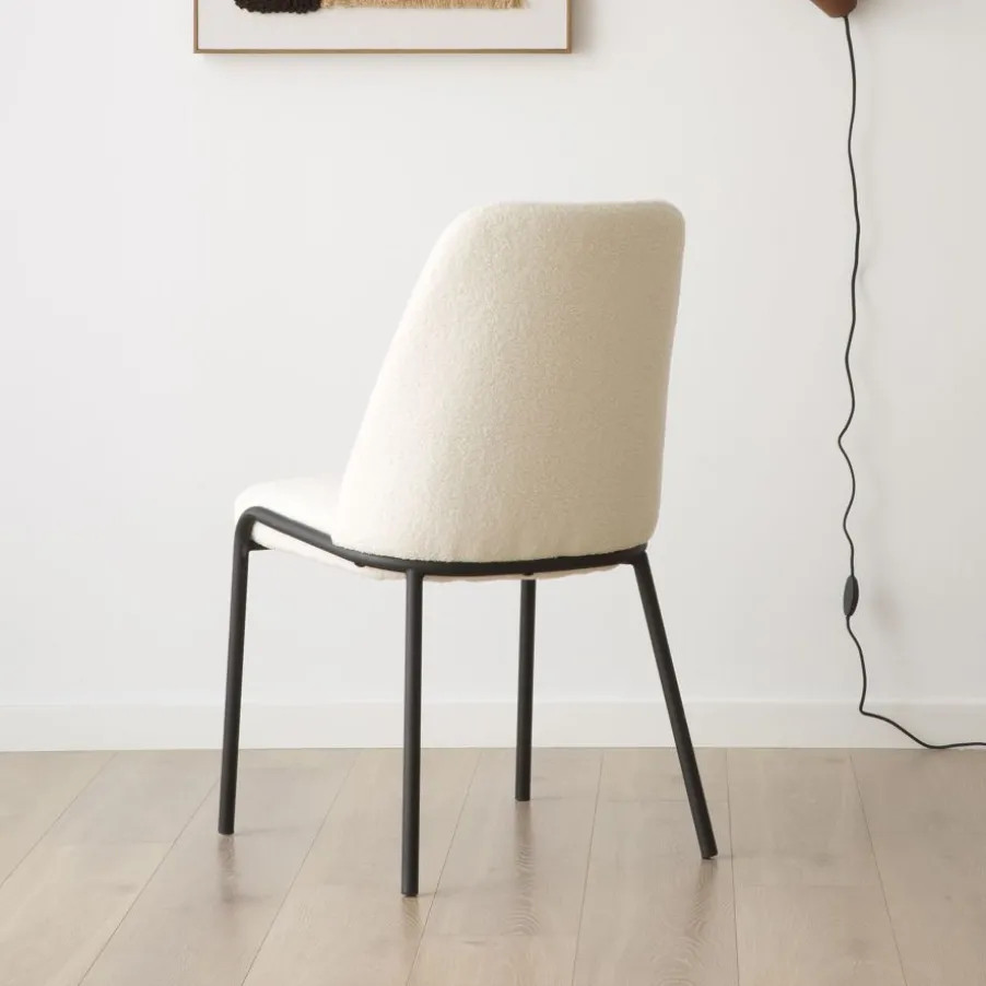 Liv Chaise bouclette blanc