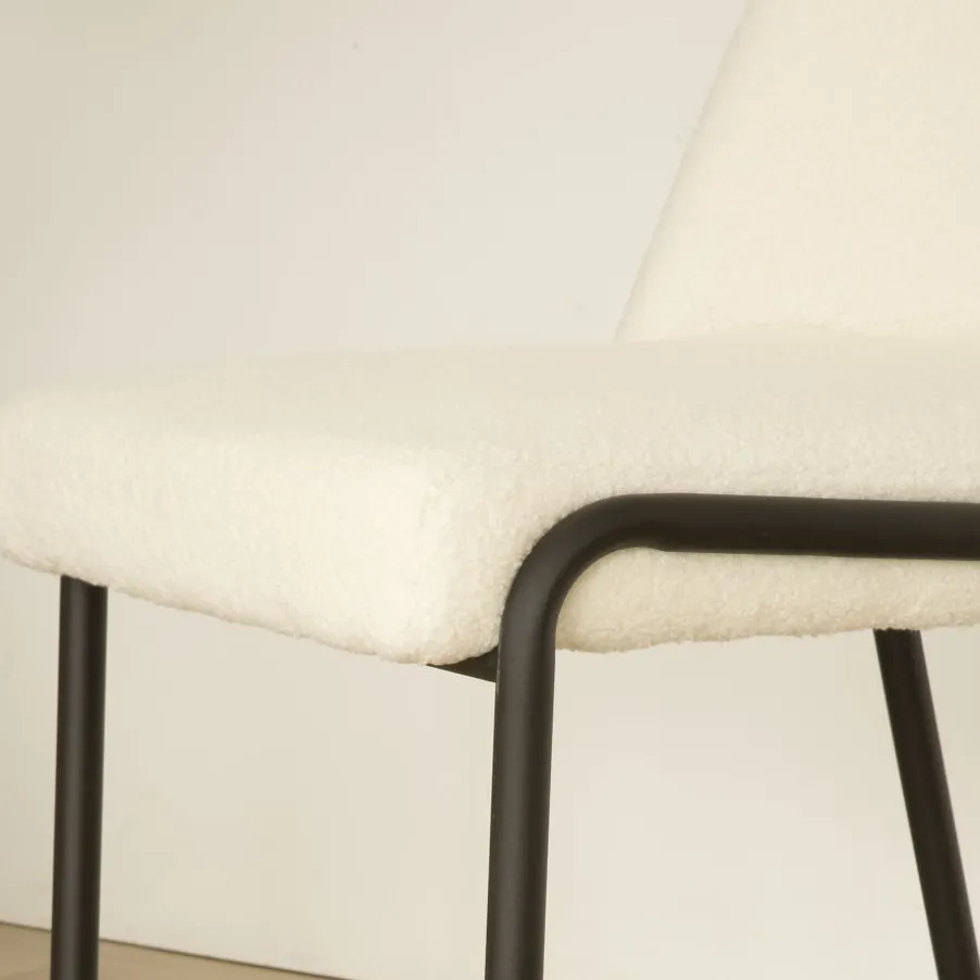 Liv Chaise bouclette blanc