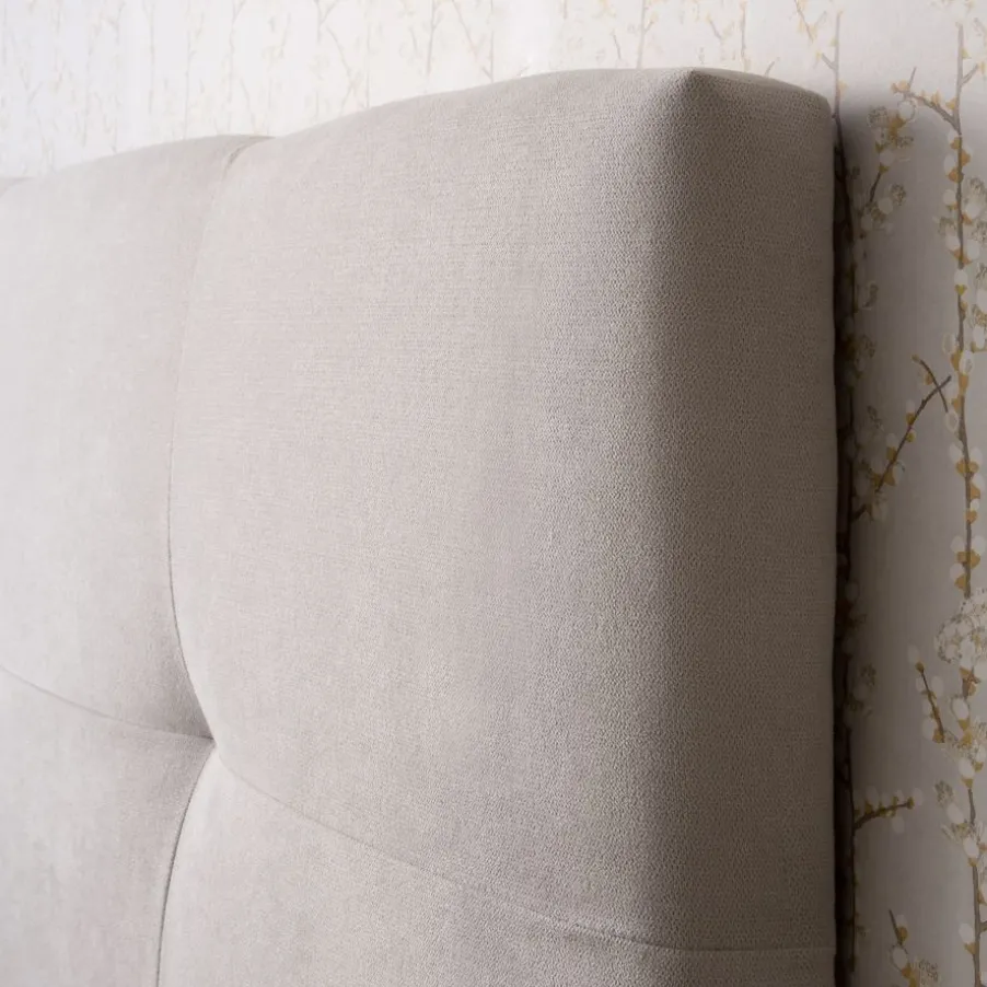 Maira Tête de lit tapissée beige pour lit de 140