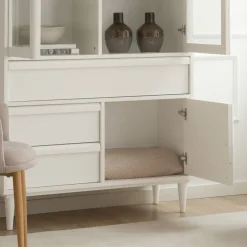 Margot Vitrine en bois laqué blanc