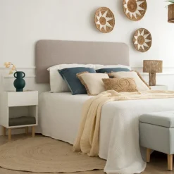 Marti T&ecirc;te de lit tapissée en taupe pour lit de 140