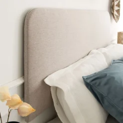Marti T&ecirc;te de lit tapissée en taupe pour lit de 140