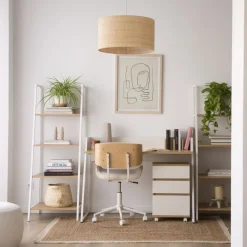 Monet Bureau en ch&ecirc;ne clair et métal blanc