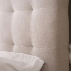 Neris T&ecirc;te de lit tapissée beige pour lit de 150 et 160