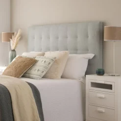 Neris T&ecirc;te de lit tapissée bleu turquoise pour lit de 150 et 160