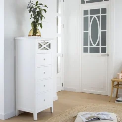 Niza Commode en bois laqué blanc