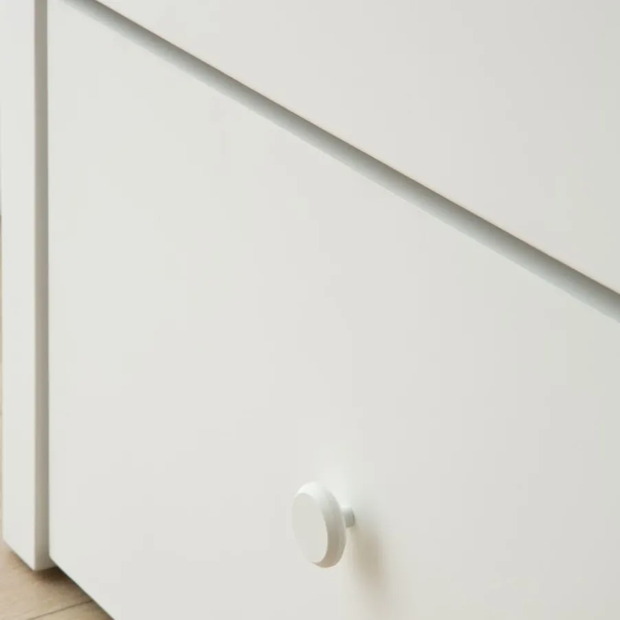 Niza Lit gigogne laqué en blanc pour matelas de 90