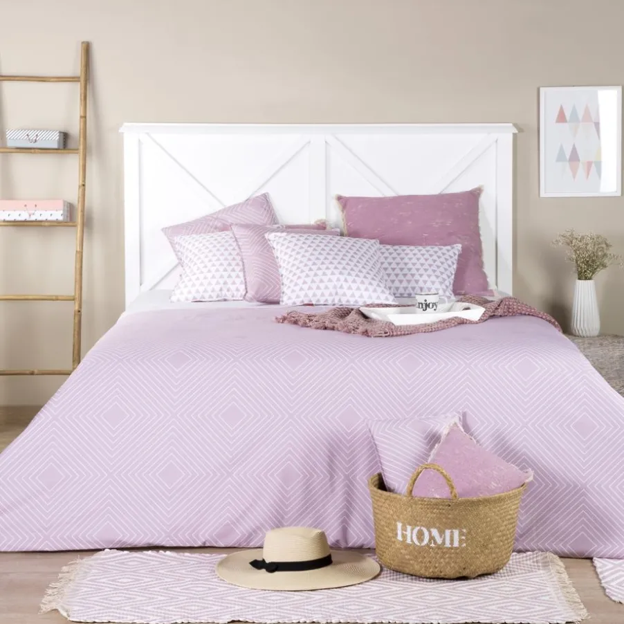 Niza Tête de lit en bois pour lit de 150 et 160 laqué en blanc