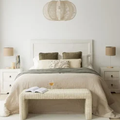 Oblak Table de nuit en bois massif blanc shabby