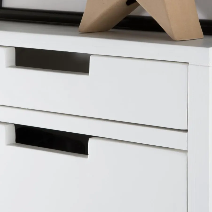 Orus Chaussure étroit suspendu en bois laqué blanc