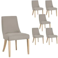 Pack 6 chaises bimba rembourrée gris
