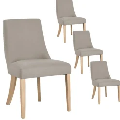 Pack 4 chaises bimba rembourrée gris