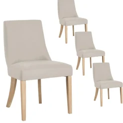 Pack 4 chaises bimba rembourrée beige