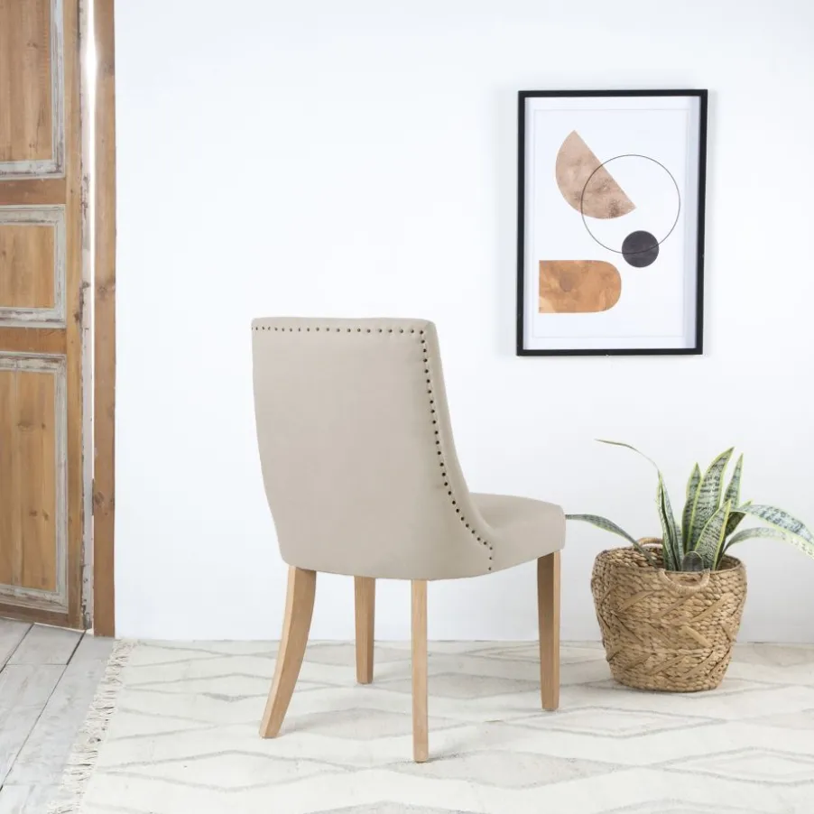 Pack 4 chaises bimba rembourrée beige