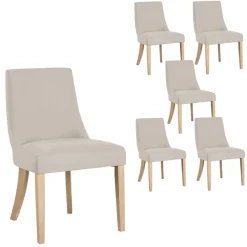 Pack 6 chaises bimba rembourrée beige