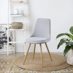 Pack 4 chaises devon rembourrée gris