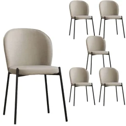 Pack 6 chaises nuren rembourrée beige