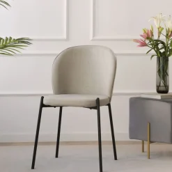 Pack 6 chaises nuren rembourrée beige