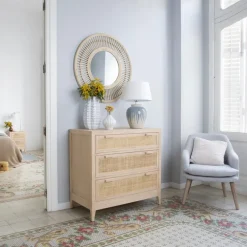 Pandora Commode en bois et rotin