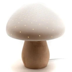 Parra Lampe de table en porcelaine et bois