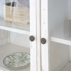 Samet Vitrine en bois massif avec 9 portes en verre
