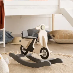 Scoot Balan&ccedil;oire en bois en forme de moto