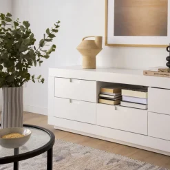 Sisal Meuble tv en bois laqué blanc 160 cm