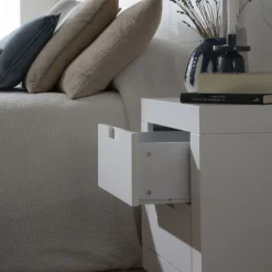 Sisal Table de chevet laqué en blanc
