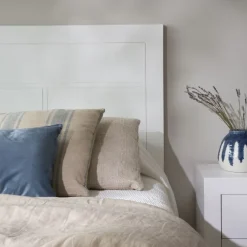 Sisal T&ecirc;te de lit en bois laqué blanc pour lit de 150 et 160