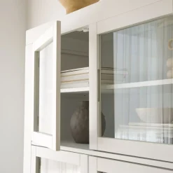Sisal Vitrine en bois laqué blanc