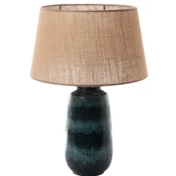 Taram Lampe de table en grès et en jute