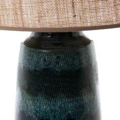 Taram Lampe de table en grès et en jute