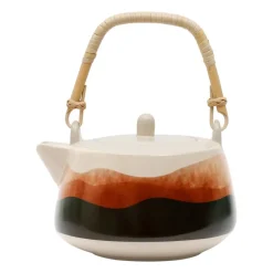 Théière Avec rangée de feuilles douces ter+vert 1,3l porcelaine