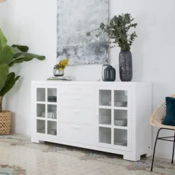 Tribeca Buffet en bois laqué blanc