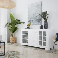 Tribeca Buffet en bois laqué blanc