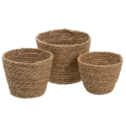 Tusa Ensemble de 3 paniers en fibre naturelle